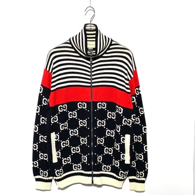 GUCCI GG Cotton Zip Knit Jacket