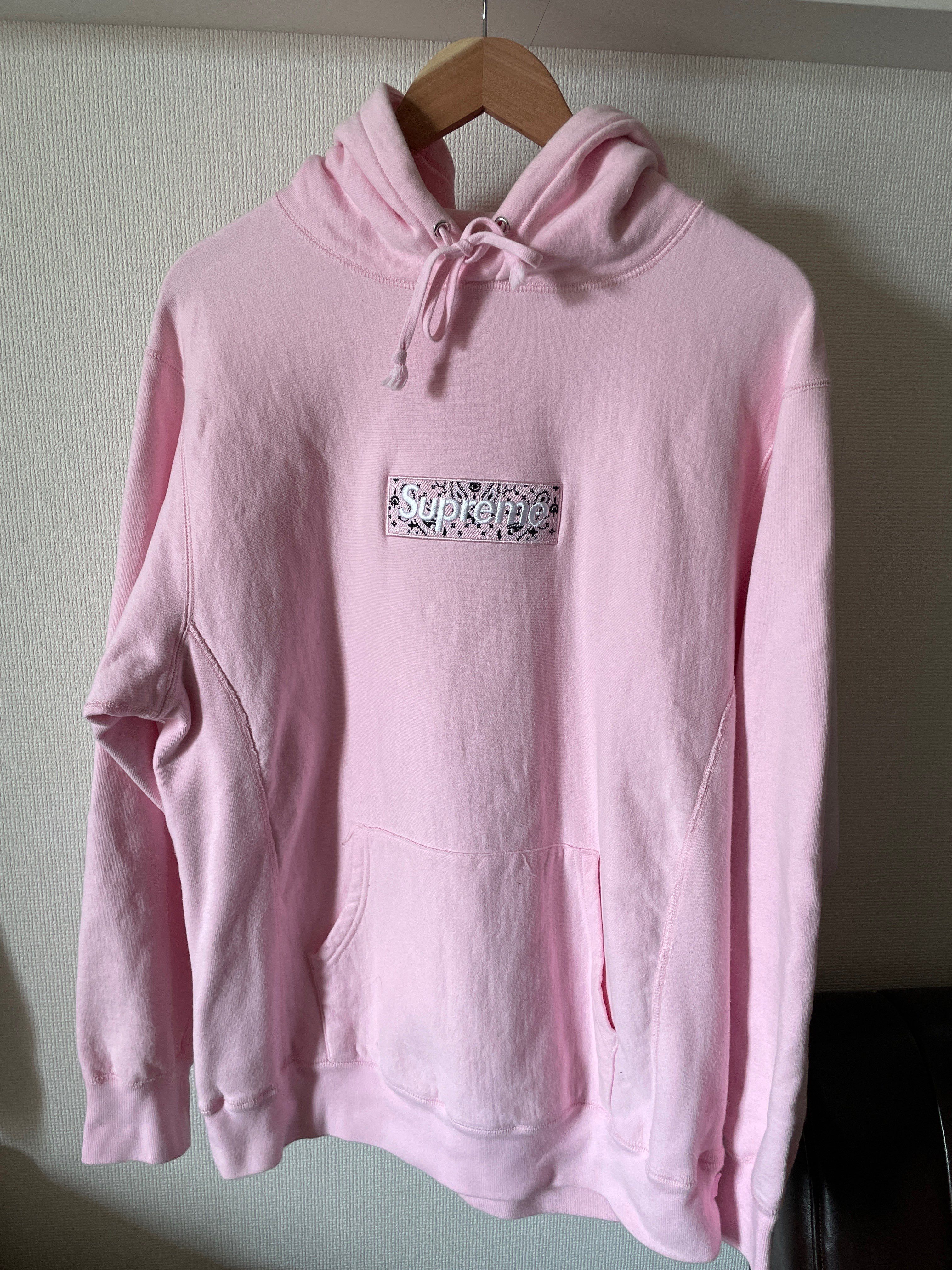 Supreme Bandana Box Logo Hooded Sweatshirt "Pink"