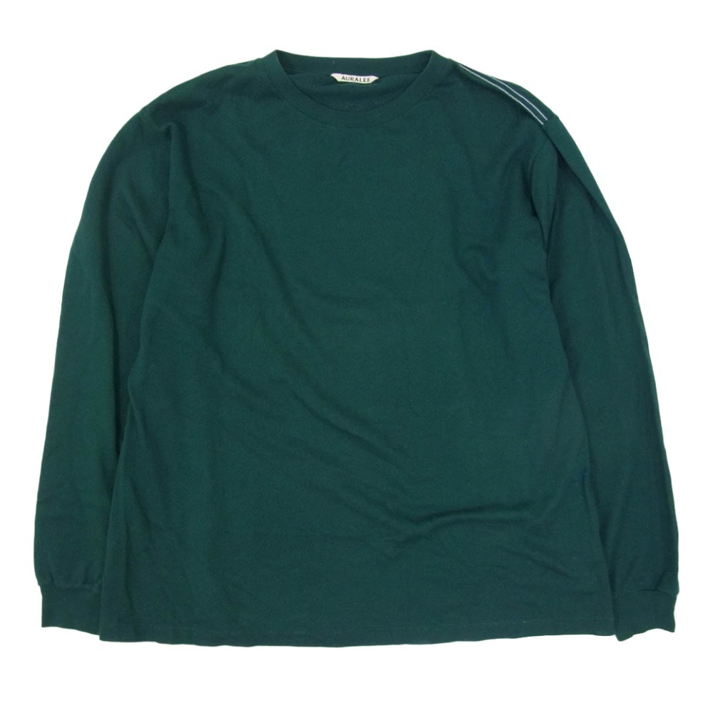 AURALEE オーラリー 23SS A23SP01CM COTTON MESH L/S TEE コットン メッシュ ロングスリーブ Tシャツ 長袖 カットソー グリーン系 3【中古】