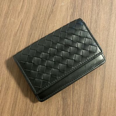 BOTTEGA VENETA ブラックレザー カードケース