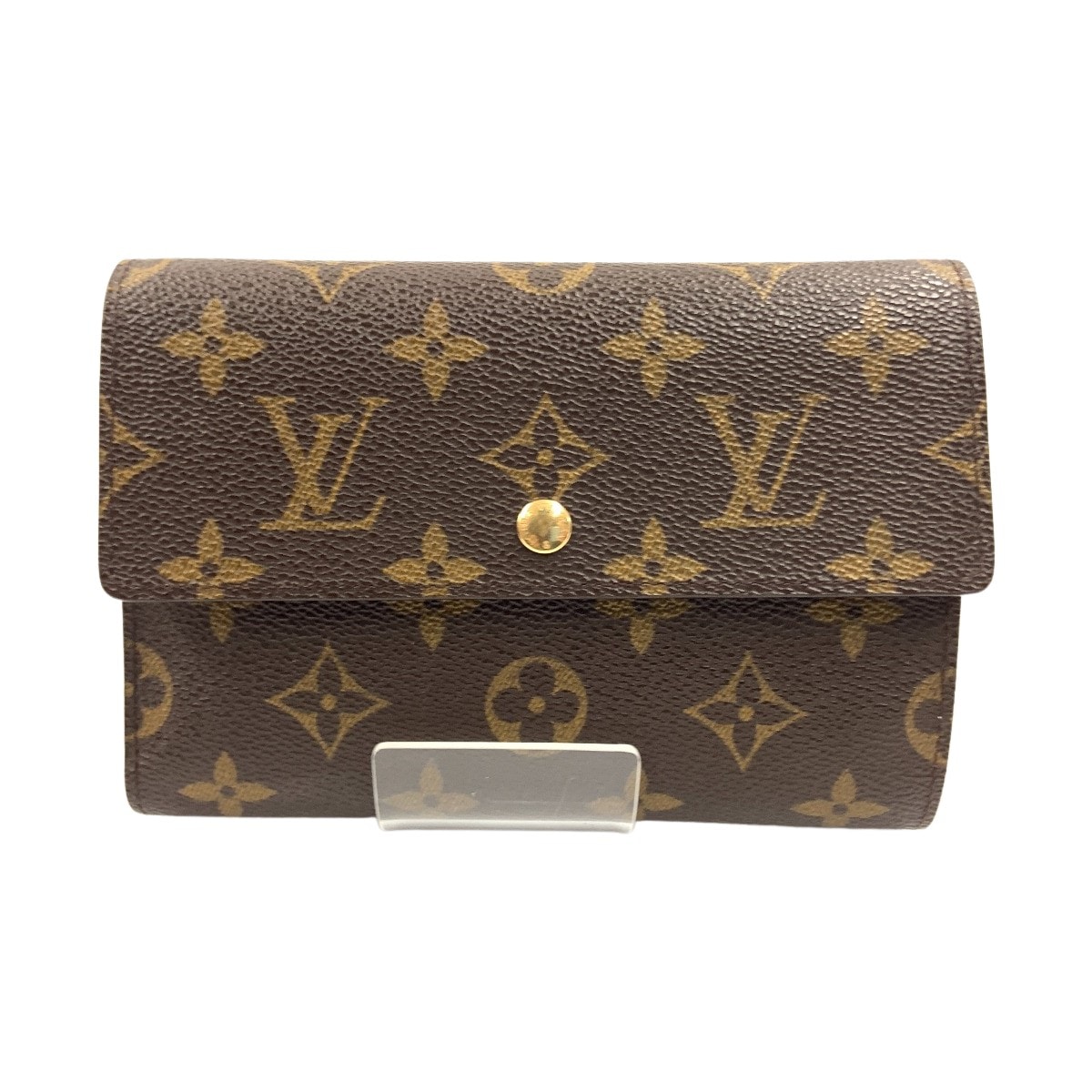 〇〇LOUIS VUITTON ルイヴィトン ノグラム ポルトトレゾール エテュイ パピエ 三つ折り財布 M61202 ブラウン