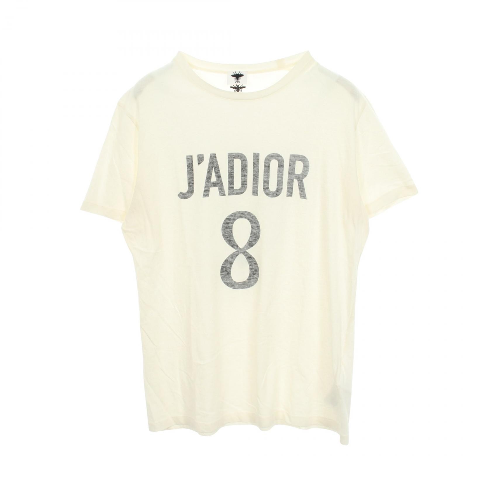 ディオール Dior J'ADIOR ロゴプリント クルーネック 半袖Tシャツ 衣料品 トップス コットン ファブリック レディース ホワイト系 843T03TC428 【中古】
