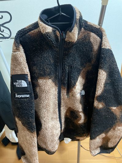 Supreme x The North Face Bleached Denim Print Fleece Jacket "Black"