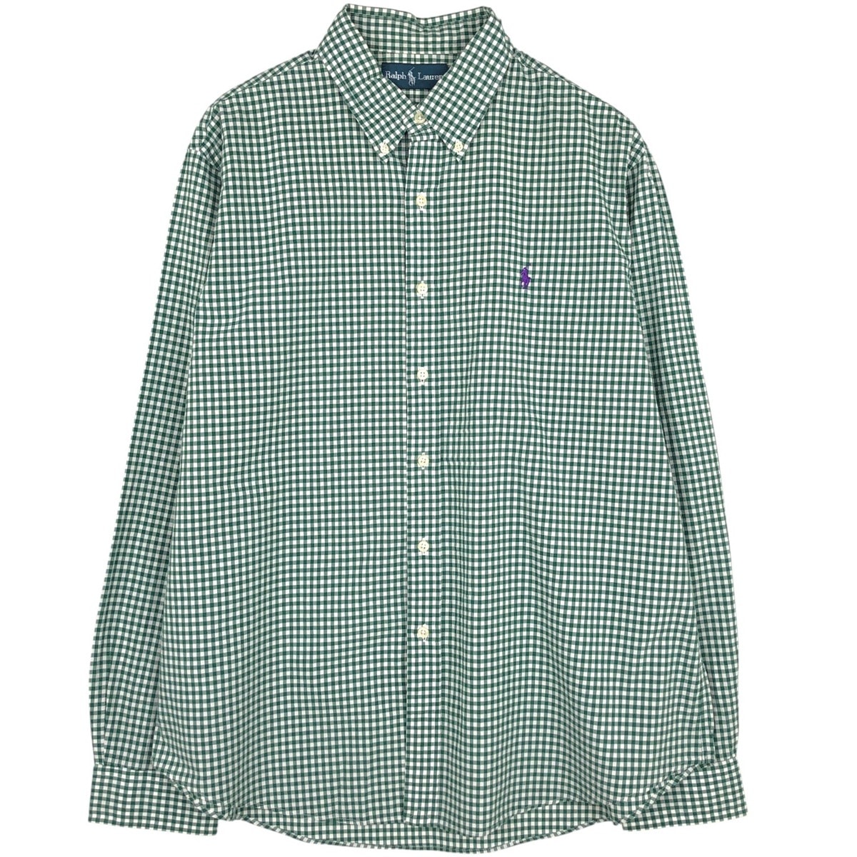 古着 ラルフローレン Ralph Lauren ギンガムチェック 長袖 ボタンダウンチェックシャツ メンズXL相当/eaa662714