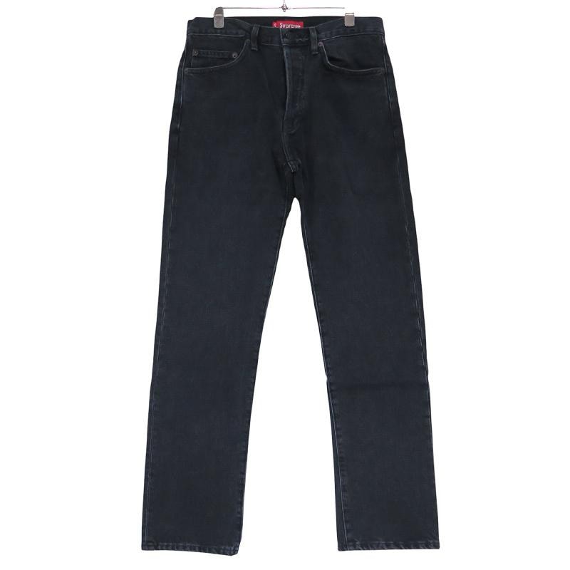 美品 SUPREME シュプリーム STONE WASHED BLACK SLIM JEAN ストーン ウォッシュ ブラック スリム ジーンズ デニム パンツ ボトムス サイズ30インチ