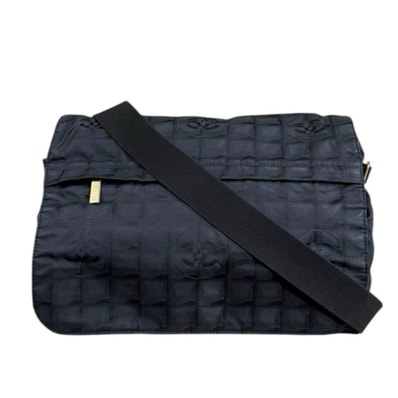 シャネル ニュートラベル ショルダーバッグ ナイロンジャガード A29348 ブラック レディース CHANEL 中古