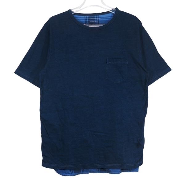 SOPHNET. ソフネット 16SS INDIGO BACK PANEL LONG POCKET TEE SOPH-167058 インディゴ バック パネル ロング ポケット Tシャツ ネイビー ショートスリーブ カットソー サイズS