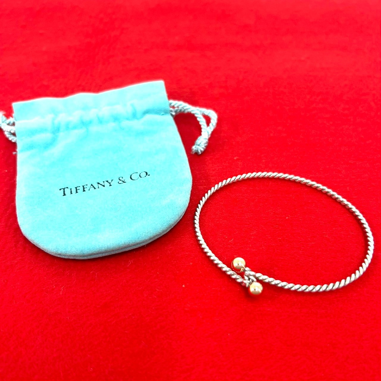 TIFFANY&Co. ティファニー ダブルアイ ツイスト バングル シルバー925 K18イエローゴールド バングル シルバー
 63763