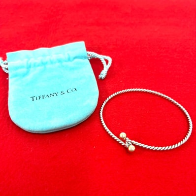 TIFFANY&Co. ティファニー ダブルアイ ツイスト バングル シルバー925 K18イエローゴールド バングル シルバー
63763