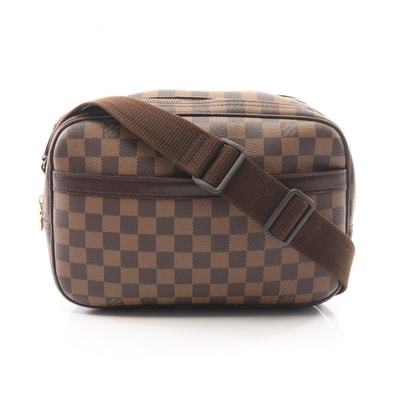 ルイ・ヴィトン LOUIS VUITTON リポーターPM ショルダーバッグ バッグ PVCコーティングキャンバス レザー ダミエ エベヌ レディース ブラウン系 N45253 【中古】