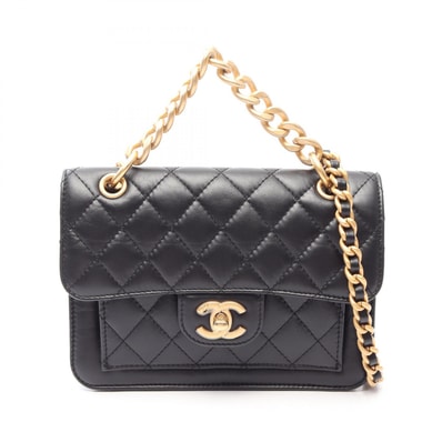 シャネル CHANEL マトラッセ スモールフラップ 2WAY ショルダーバッグ バッグ ラムスキン(羊革) レディース ブラック系 AS4051 【中古】