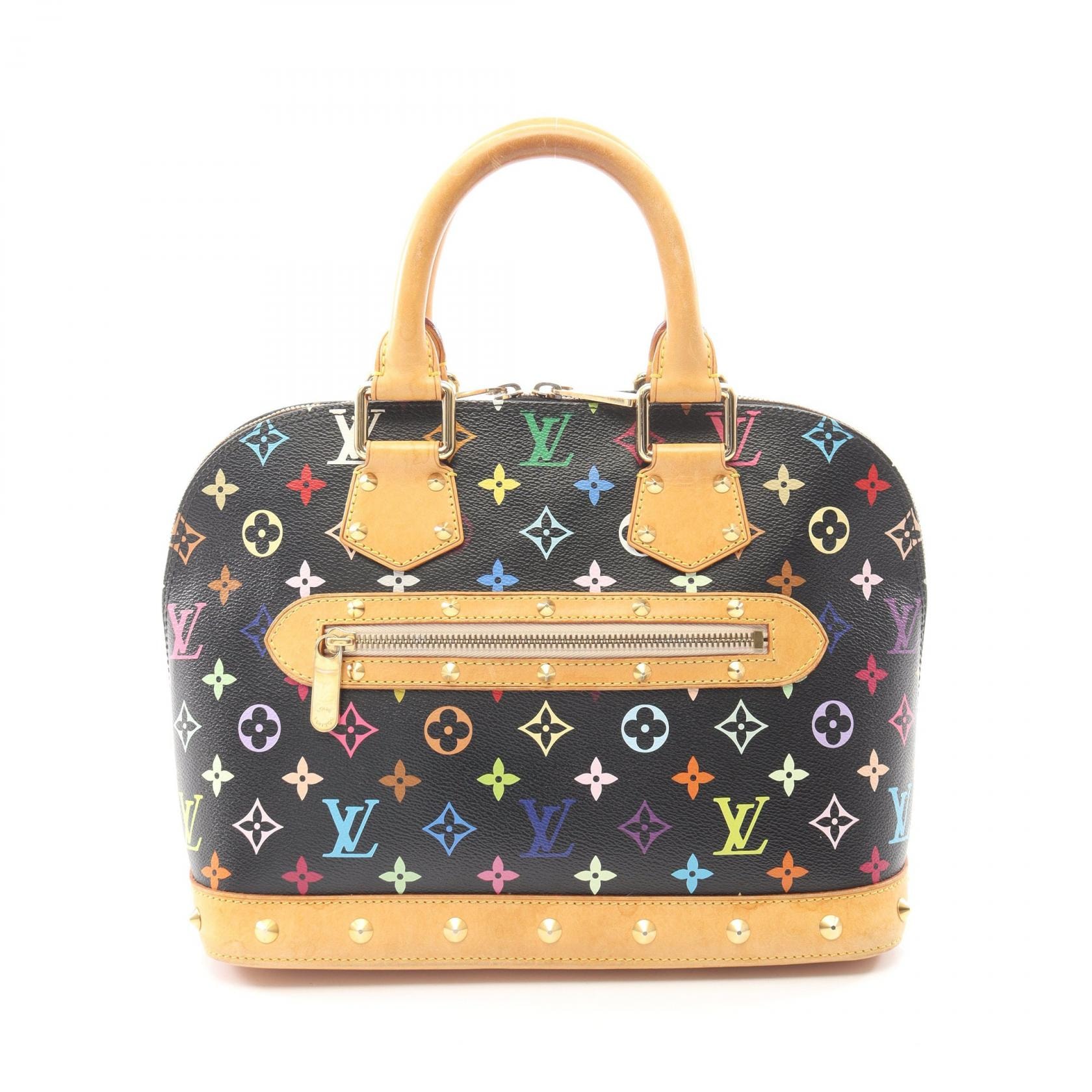 ルイ・ヴィトン LOUIS VUITTON アルマ モノグラムマルチカラー ノワール ハンドバッグ バッグ PVCコーティングキャンバス レザー レディース ブラック系 M92646 【中古】