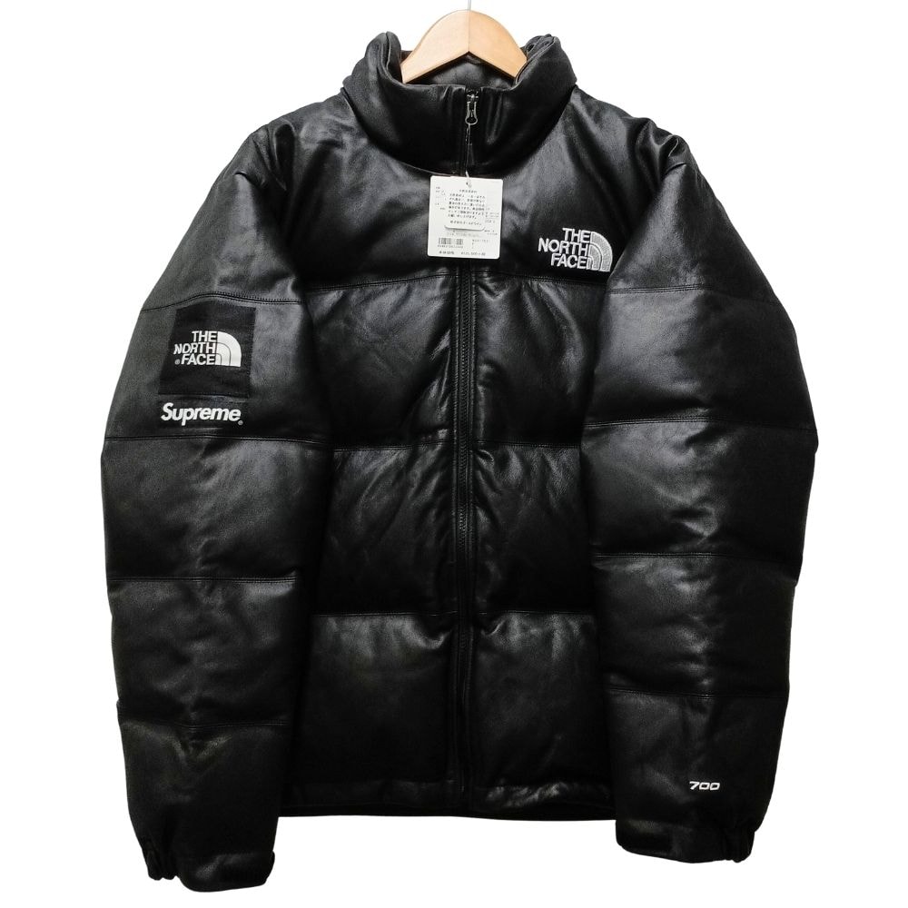 SUPREME シュプリーム × The North Face 17AW ND91702I Leather Nuptse Jacket レザー ヌプシ ダウンジャケット 55734