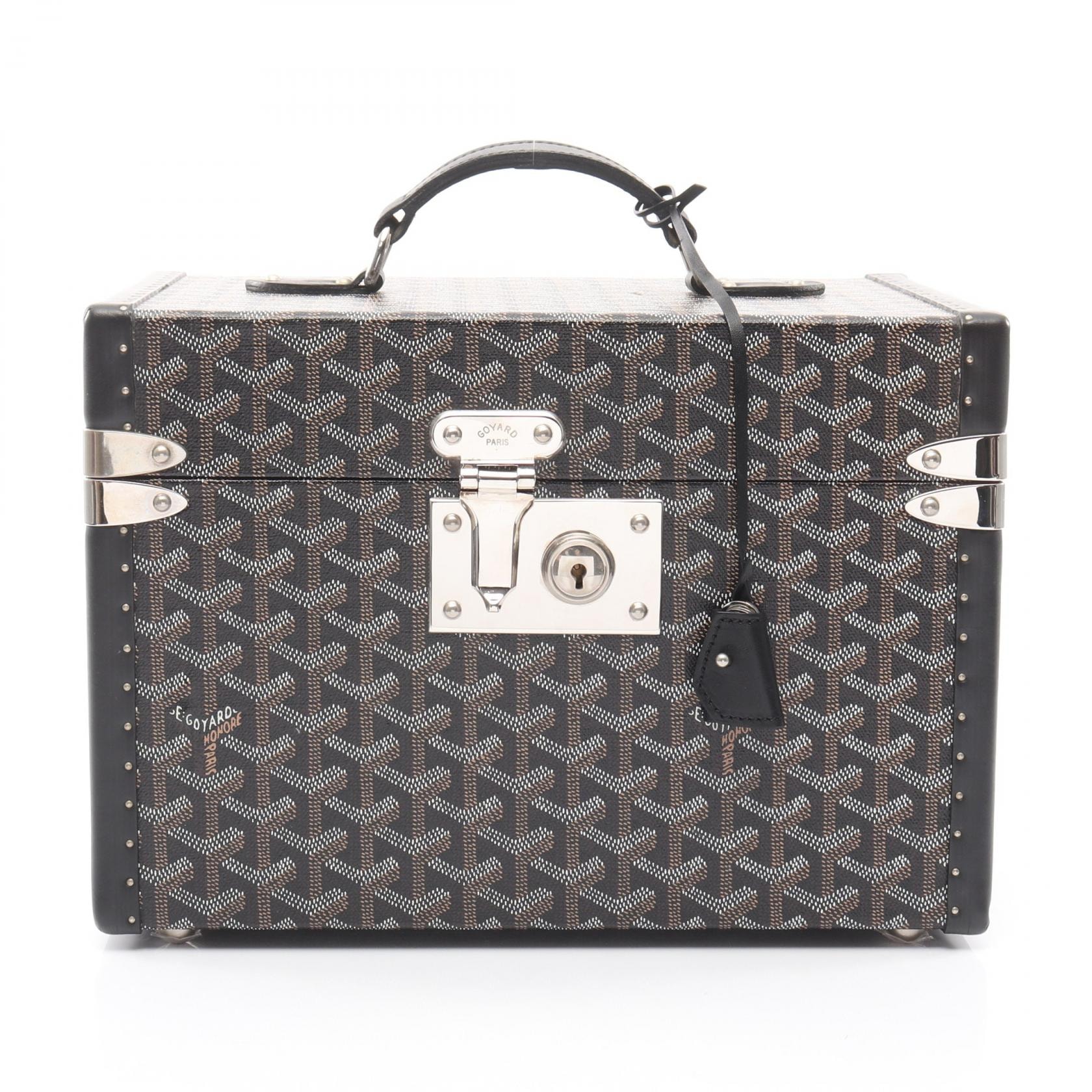 ゴヤール GOYARD サルデーニュ ヴァニティケース スーツケース バッグ PVCコーティングキャンバス レザー レディース ブラック系 / ブラウン系 SARDAIMMLTY01CL01P 【中古】