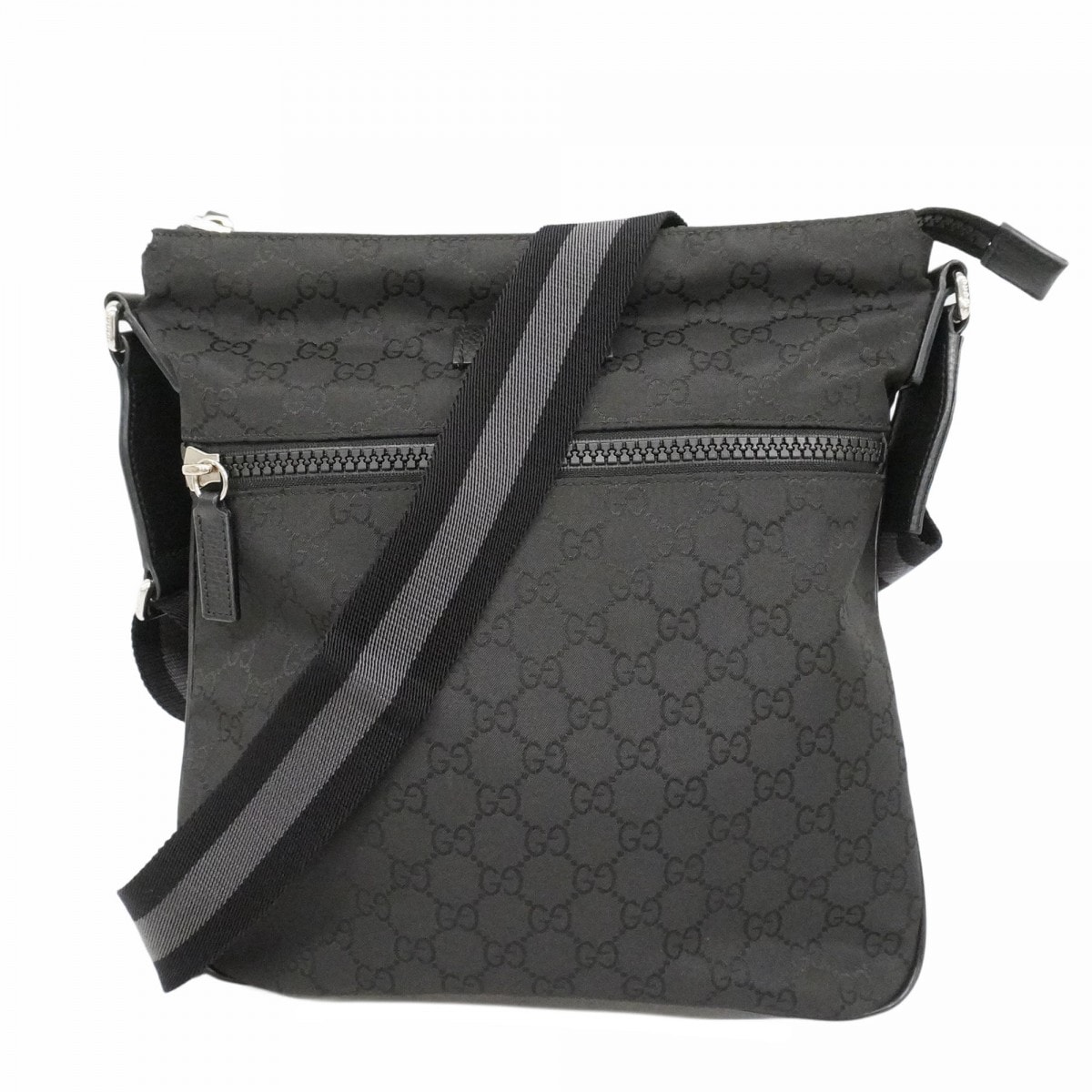 【6dd4410-k】グッチ ショルダーバッグ GGナイロン 509639 ナイロン ブラック シルバー金具【中古】レディース