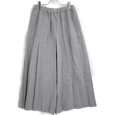 コムデギャルソン GO-P025 24年製 グレー ウール100 ワイドプリーツパンツ M