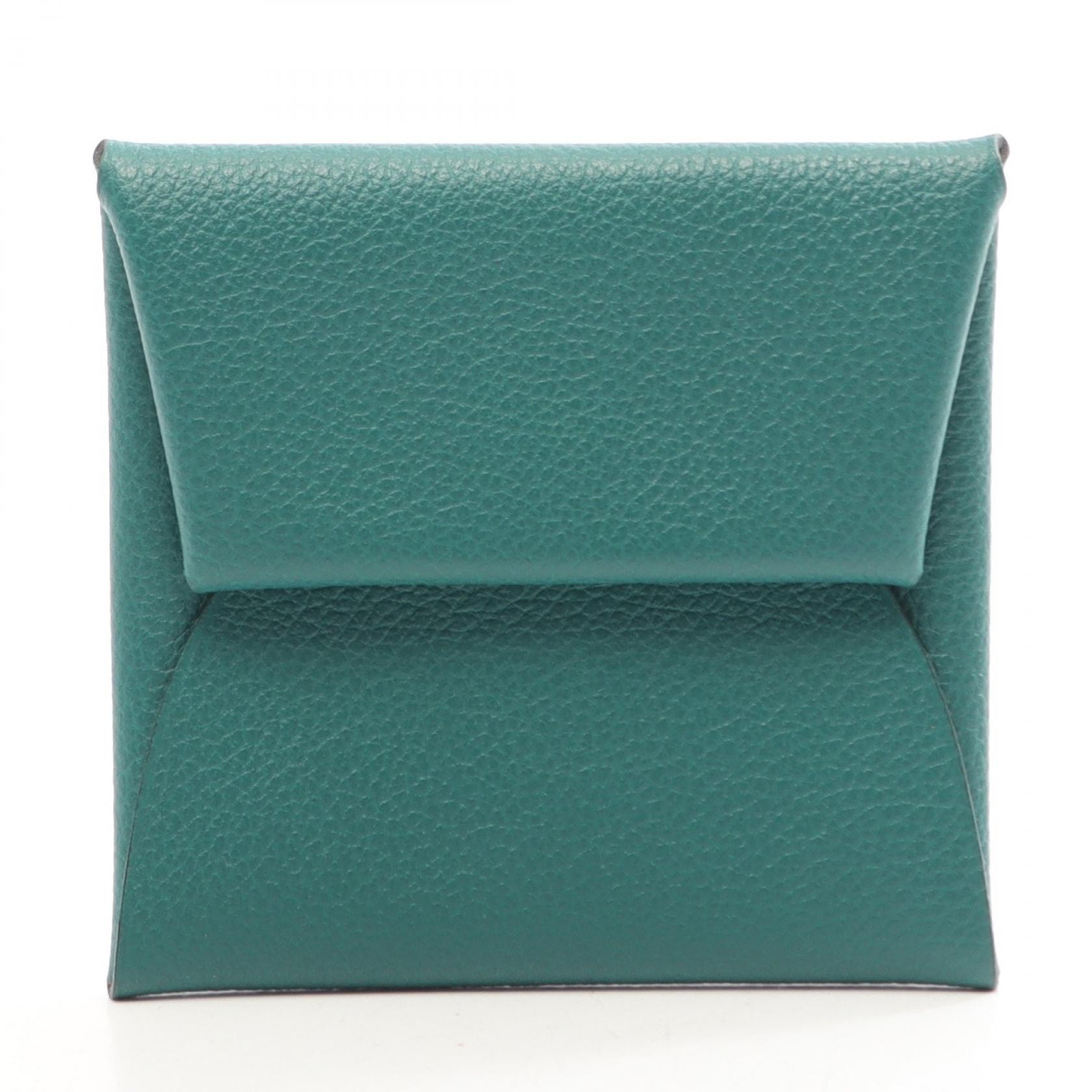 エルメス HERMES バスティア ヴェルソ マラカイト ブルーアトール コインケース 財布 エバーカラー エバーカラー D刻印(2019年製造) レディース グリーン系 / ブルー系 【中古】