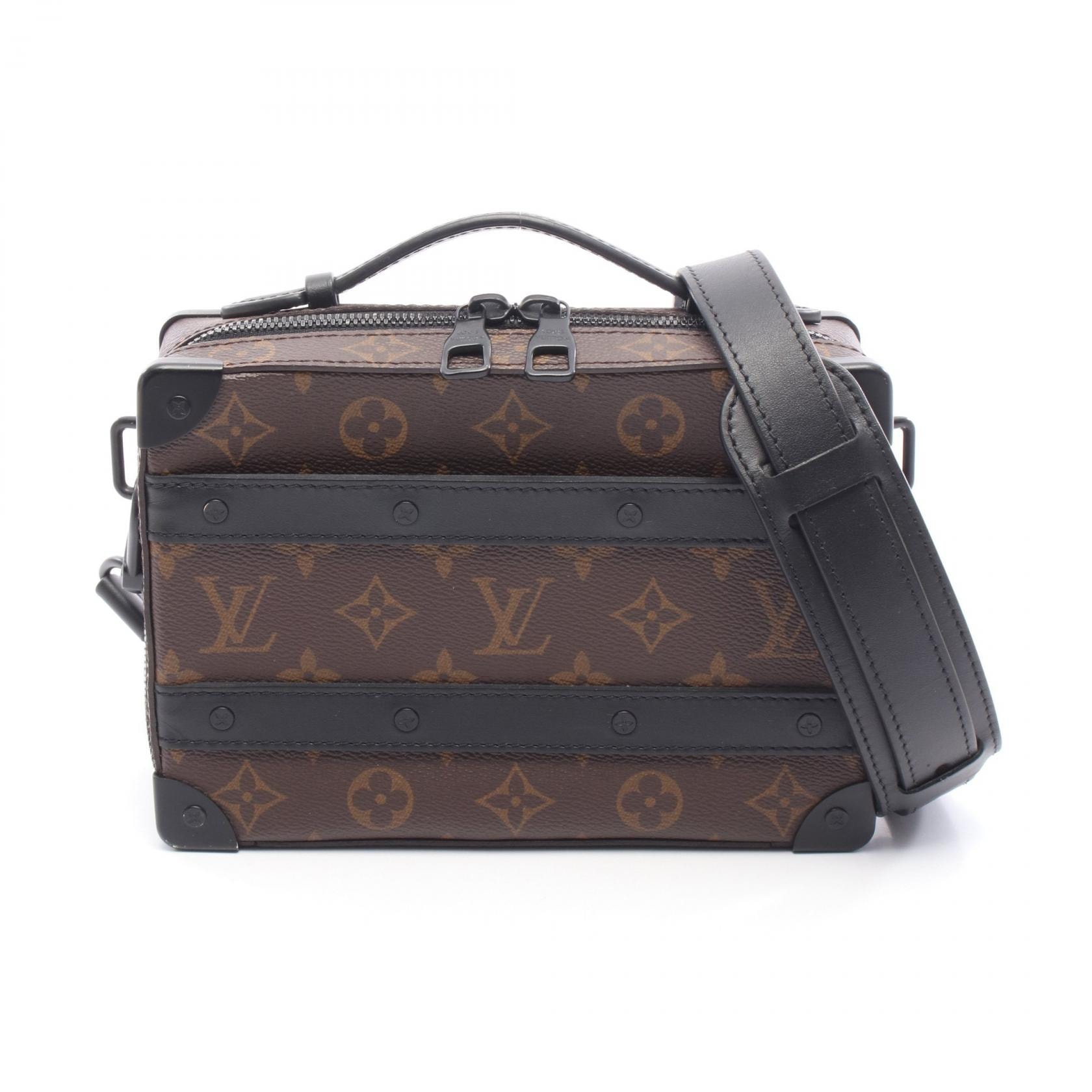 ルイ・ヴィトン LOUIS VUITTON ハンドル ソフトトランク ハンドバッグ バッグ PVCコーティングキャンバス レザー モノグラム・マカサー メンズ ブラウン系 / ブラック系 M45935 【中古】