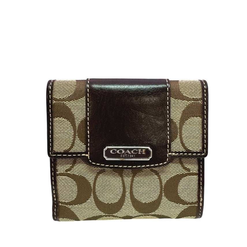 B (目立った傷や汚れなし)】コーチ COACH 二つ折り財布 シグネチャー B (目立った傷や汚れなし)】コーチ COACH 二つ折り財布 シグネチャー
