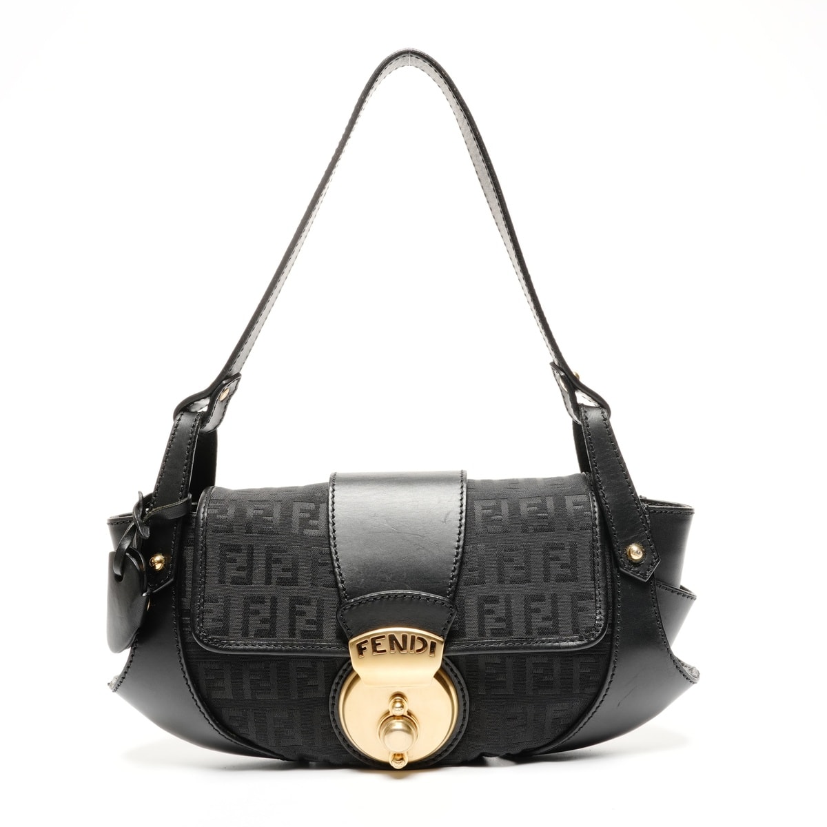 フェンディ FENDI ズッキーノ キャンバス レザー ワンショルダー ショルダーバッグ【中古】