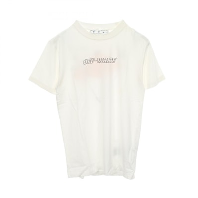 オフホワイト OFF-WHITE ロゴプリント 半袖Tシャツ 衣料品 トップス コットン メンズ ホワイト系 【中古】