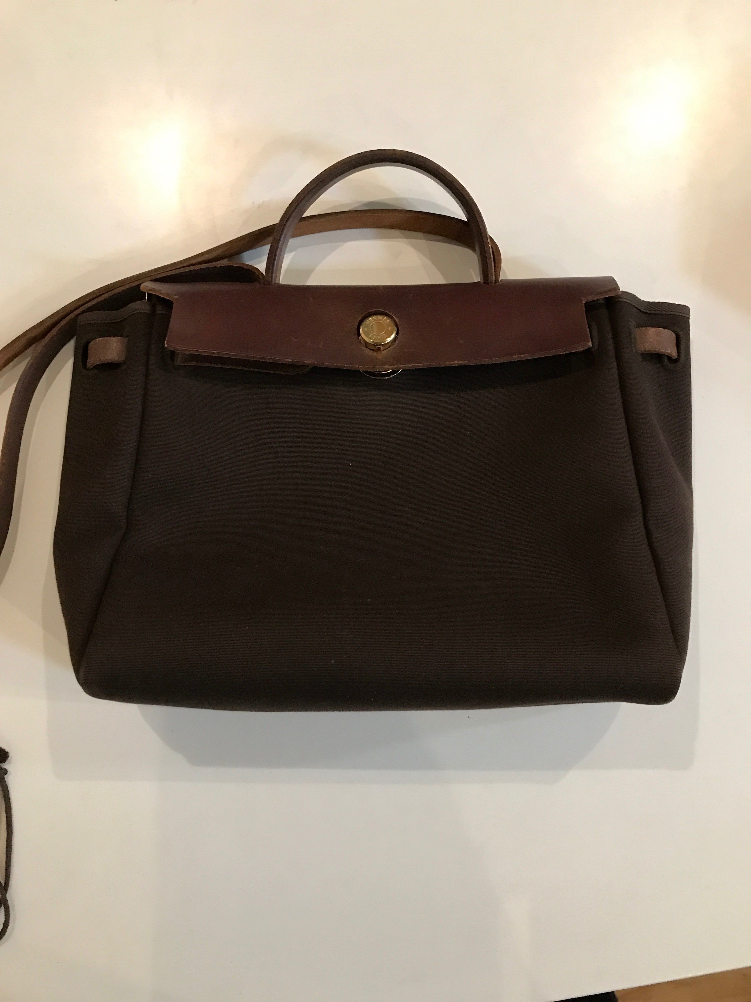 Hermes Her Bag PM Toile-Of "Brown"
