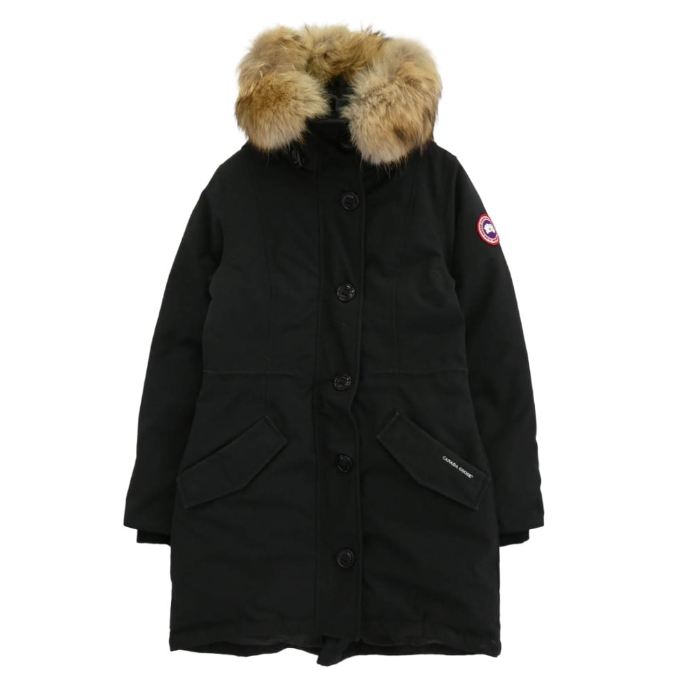 CANADA GOOSE カナダグース ダウンジャケット 2580LA サザビーリーグ OSSCLAIR PARKA ロスクレアパーカー ファーフーデッド ダウンジャケット ダウンコート ブラック系 S【中古】
