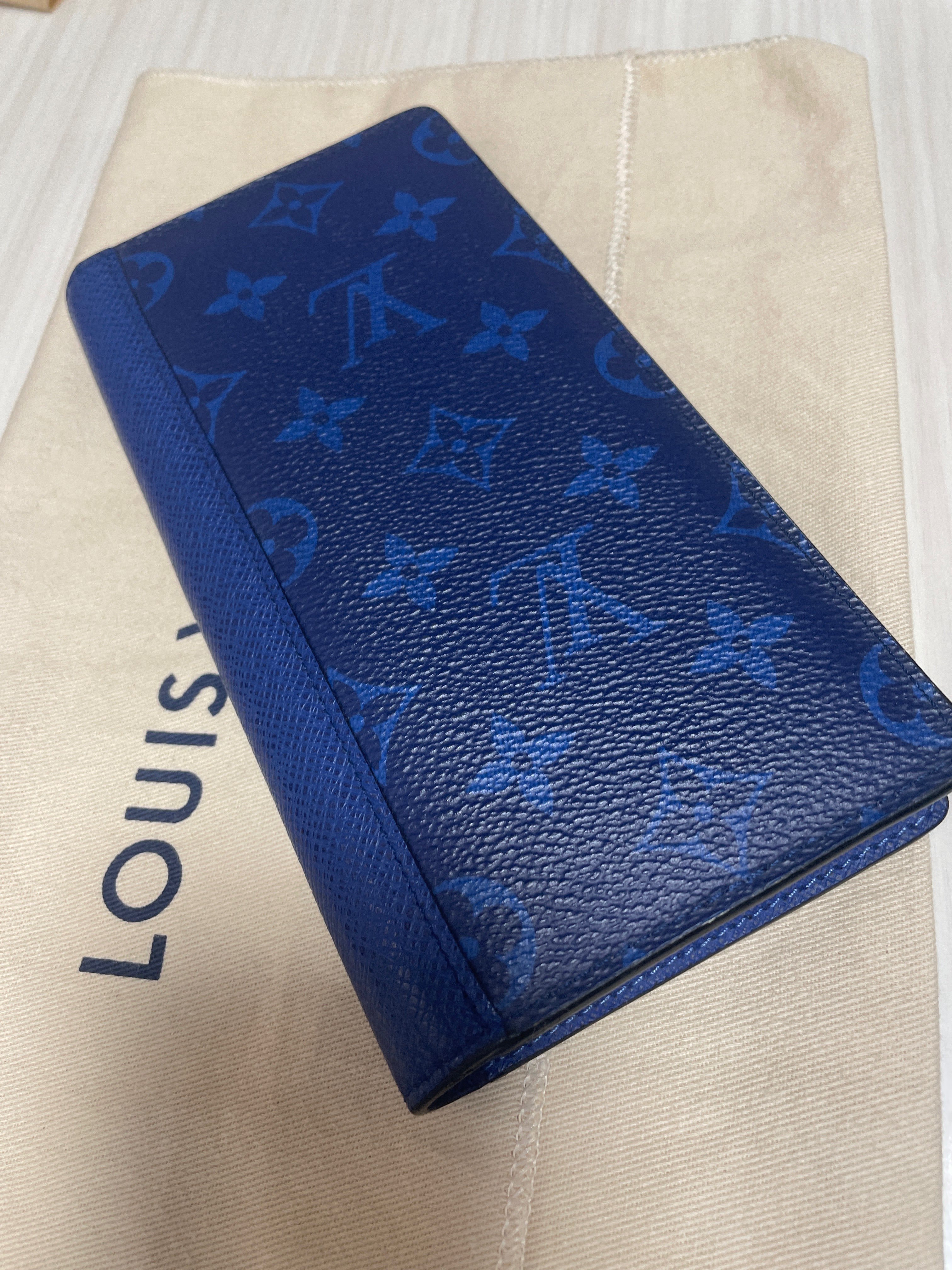 Louis Vuitton Brazza Wallet Taigarama "Cobalt"