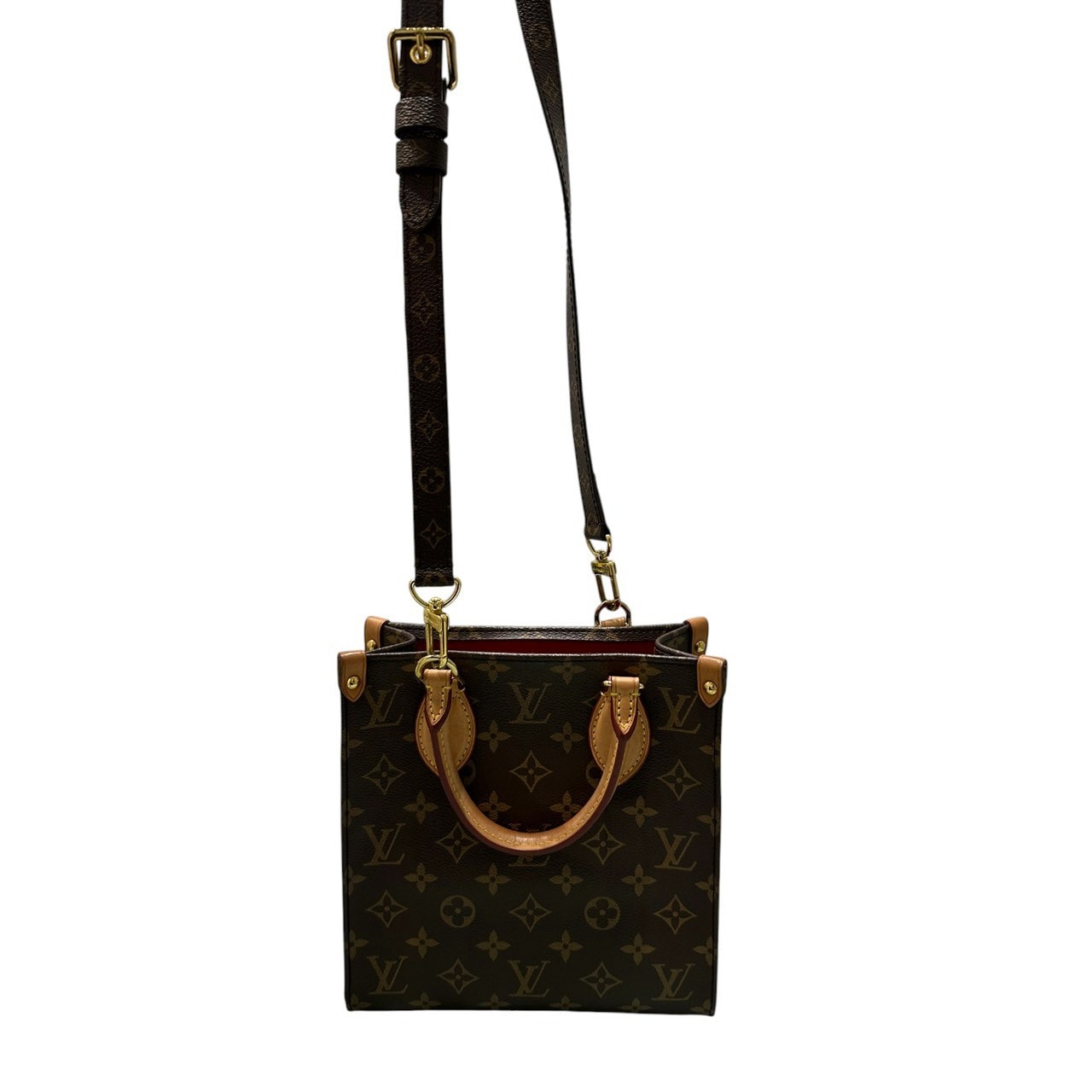美品 LOUIS VUITTON ルイヴィトン モノグラム サックプラ ブラウン PVC ハンドバッグ S1-00212 【中古】