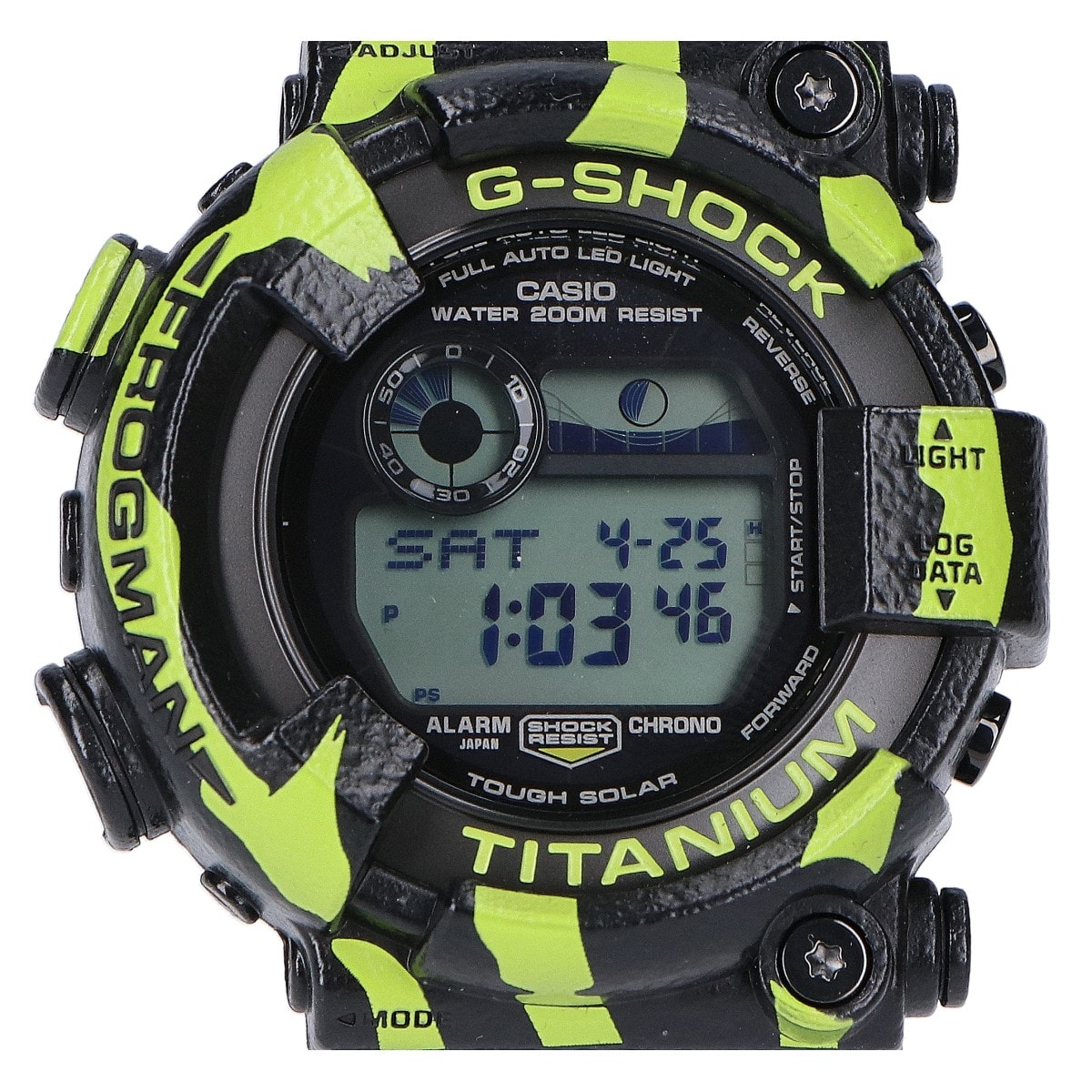 ジーショック 【新品同様】GW-8200TPF-1JR FROGMAN フロッグマン ミスジヤドクガエルモチーフ タフソーラー デジタル