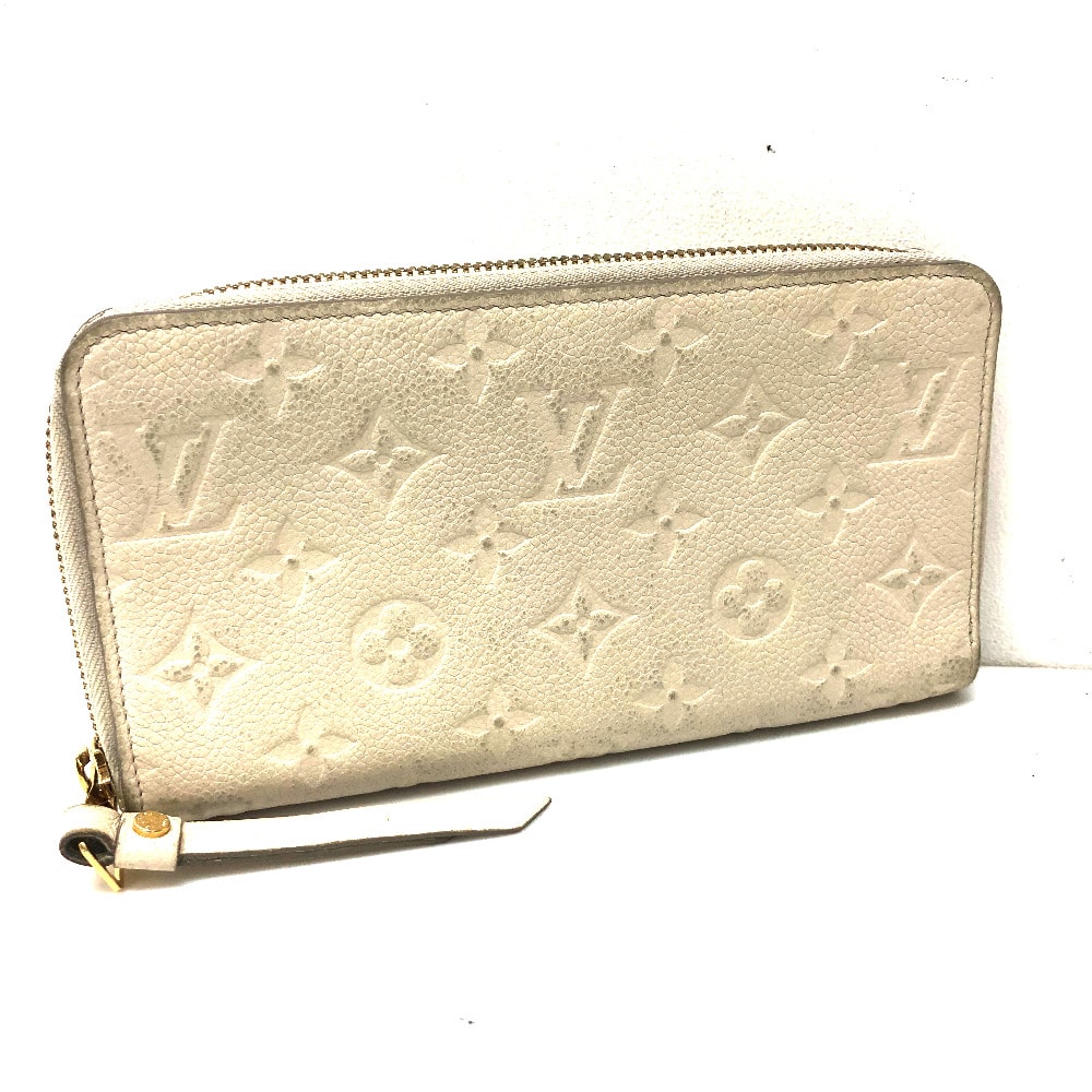 ルイヴィトン LOUIS VUITTON ポルトフォイユ・スクレット ロン M93437 アンプラント ラウンドファスナー 長財布 モノグラムアンプラントレザー ネージュ ホワイト