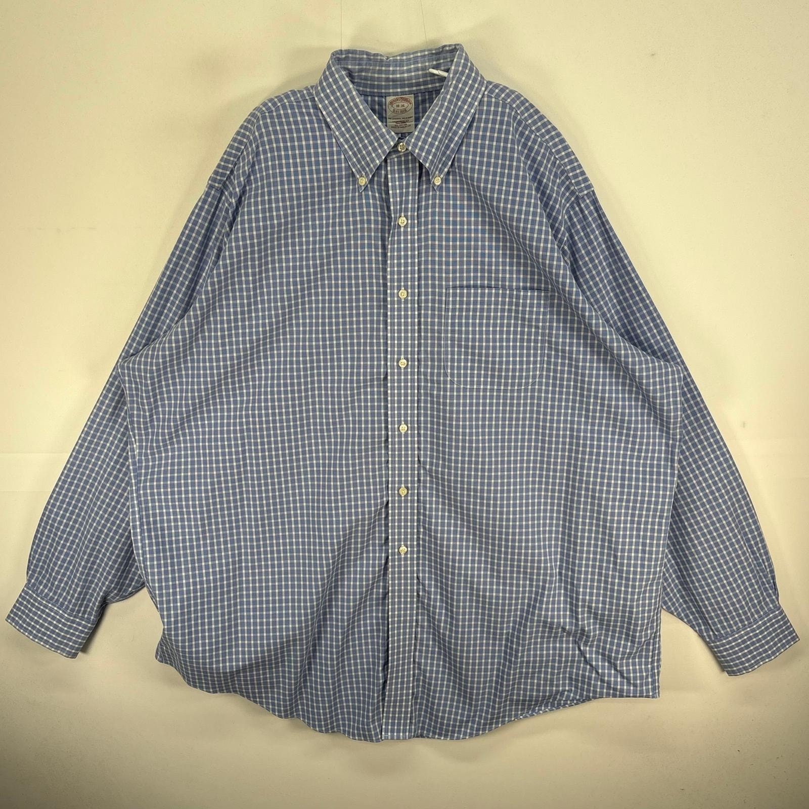 古着 ブルックスブラザーズ Brooks Brothers 長袖シャツ 胸ポケ ボタンダウン TRADITIONAL FIT 2XL  ブルー系 チェック メンズ