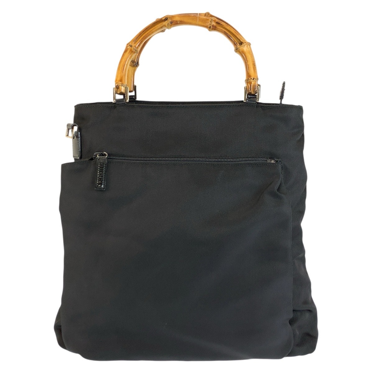 GUCCI グッチ バンブー ブラック 黒 ナイロン ハンドバッグ 604211 【中古】