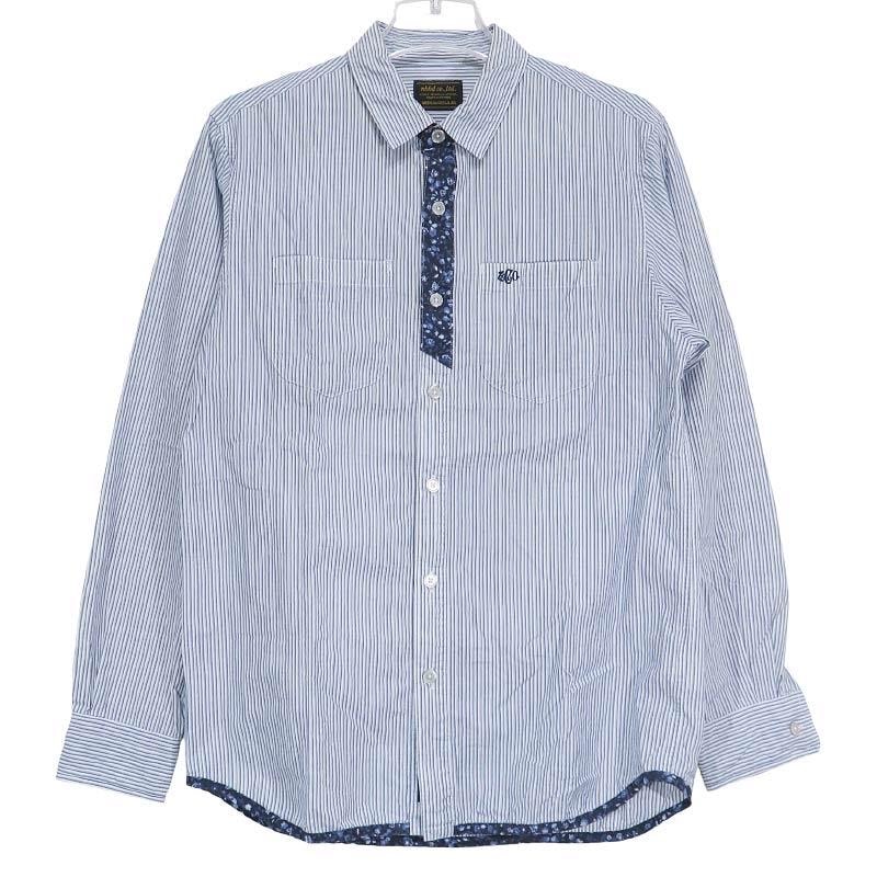 NEIGHBORHOOD ネイバーフッド 13SS TIE.STRIPE/C-SHIRT.LS 131AQNH-SHM03 タイ ストライプ シャツ ロングスリーブ ブルー 長袖 サイズM