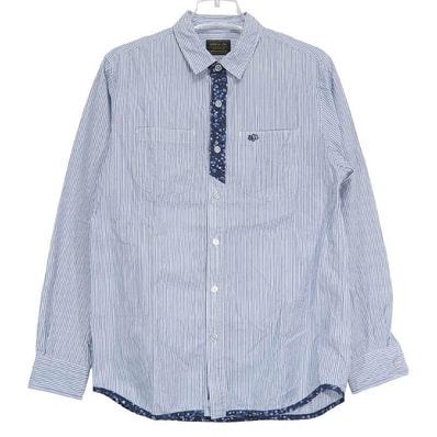 NEIGHBORHOOD ネイバーフッド 13SS TIE.STRIPE/C-SHIRT.LS 131AQNH-SHM03 タイ ストライプ シャツ ロングスリーブ ブルー 長袖 サイズM
