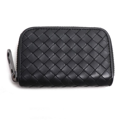 BOTTEGAVENETA ボッテガヴェネタ イントレチャート コインケース ブラック 473010 ユニセックス【中古】