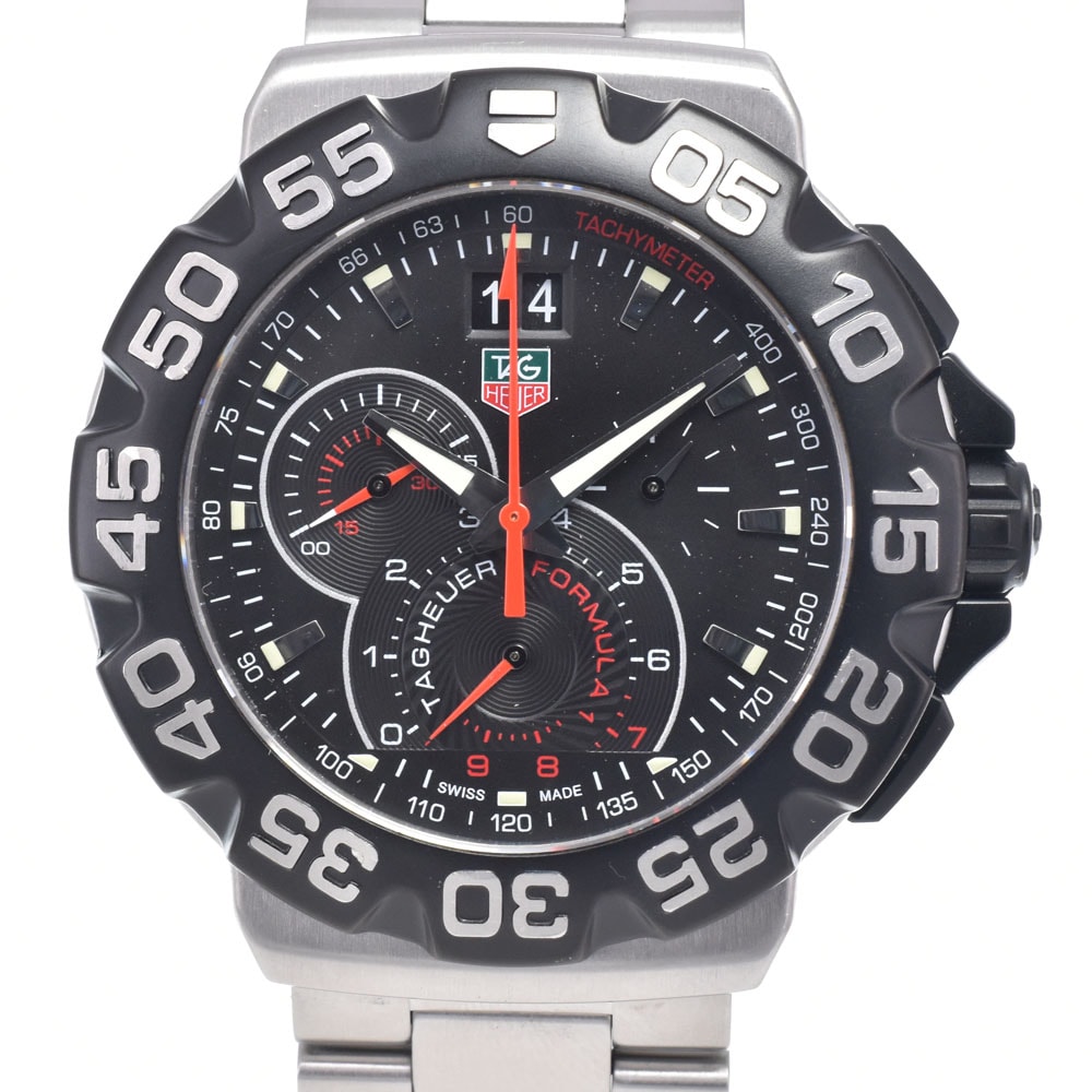 タグホイヤー TAG HEUER CAH1010.BA0860 フォーミュラー1 グランドデイト クロノグラフ ブラック クォーツ メンズ 美品 腕時計 Q#149126