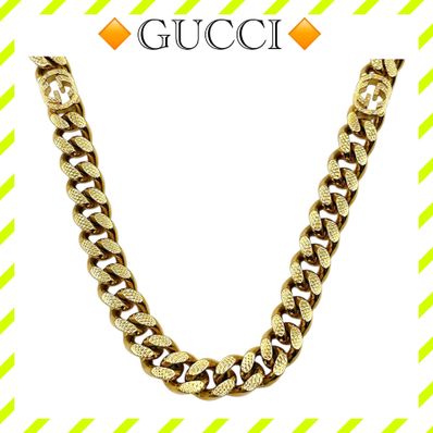 極美品 グッチ インターロッキング ネックレス ゴールド メンズ ユニセックス