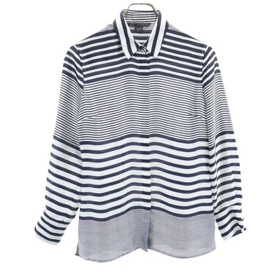 ARMANI EXCHANGE アルマーニエクスチェンジ ボーダー柄 長袖 シャツ XS ホワイト