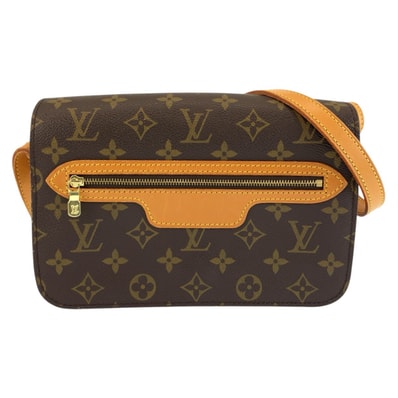 LOUIS VUITTON ルイヴィトン モノグラム サンジェルマン ブラウン ゴールド金具 PVC レザー/ ショルダーバッグ ポシェット 1-0294268 【中古】