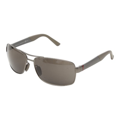 グッチ シェリーライン ダブルブリッジ サングラス アイウェア GG2234/S グレー プラスチック レディース GUCCI 【中古】
