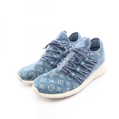 ルイ・ヴィトン LOUIS VUITTON ファストレーン ライン スニーカー 靴 デニム モノグラム・デニム メンズ ネイビー系 1A4U49 【中古】