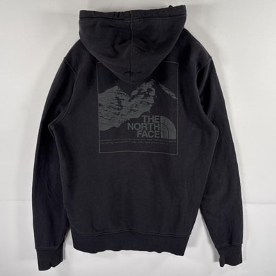 古着 ザ・ノースフェイス THE NORTH FACE パーカー プルオーバー フーディ スウェット バックプリントロゴ S ブラック メンズ