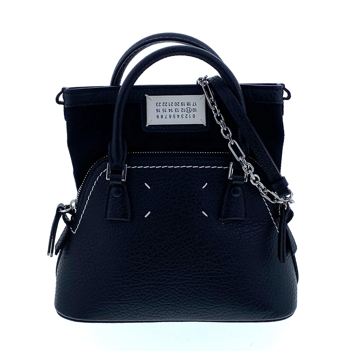 Maison Margiela メゾン マルジェラ 5AC マイクロ 2WAYバッグ ハンドバッグ S56WG0081 レザー ブラック  レディース【中古】