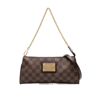 ルイ ヴィトン ダミエ エヴァ チェーン ハンドバッグ ショルダーバッグ 2WAY N55213 ブラウン PVC レザー レディース LOUIS VUITTON 中古