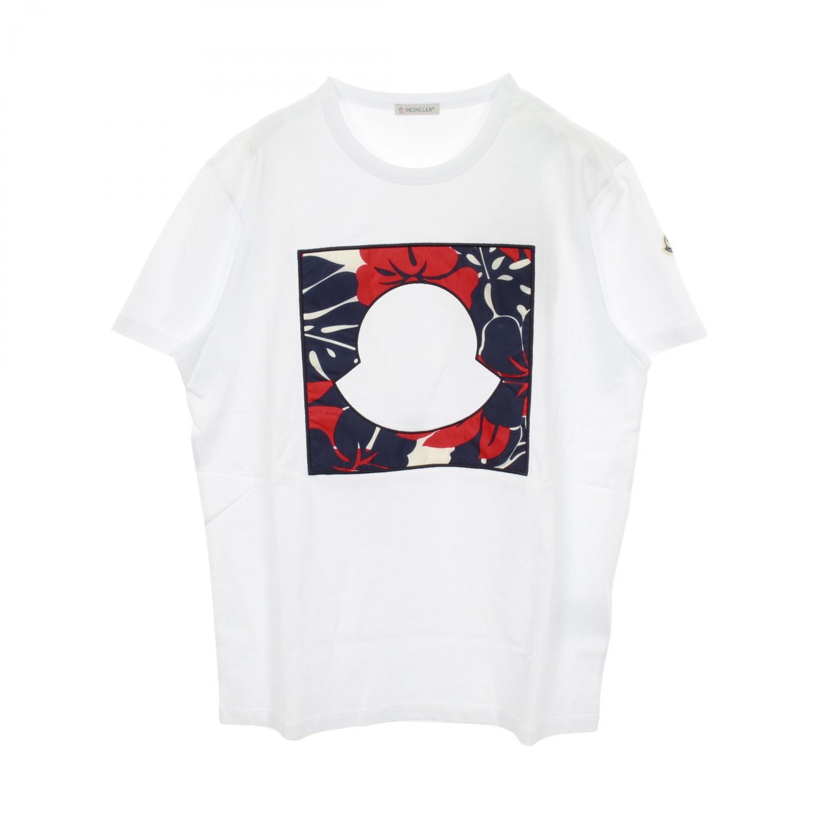 モンクレール MONCLER 半袖Tシャツ 衣料品 トップス コットン メンズ ホワイト系 【中古】