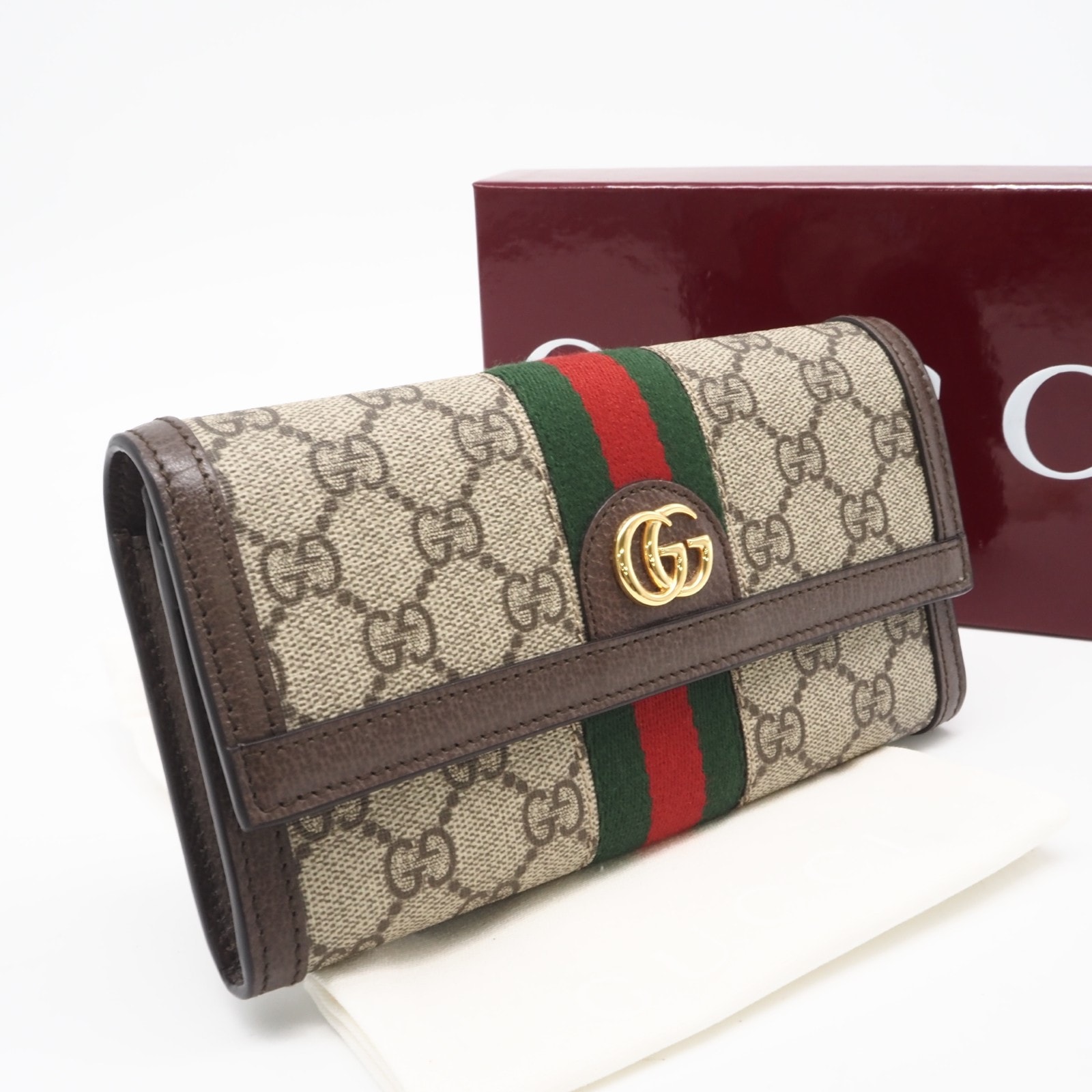 美品 GUCCI グッチ GGスプリームキャンバス オフィディア GG コンチネンタルウォレット リペア待ち 523153 長財布 ベージュ ブラウン マルチカラー キャンバス メンズ