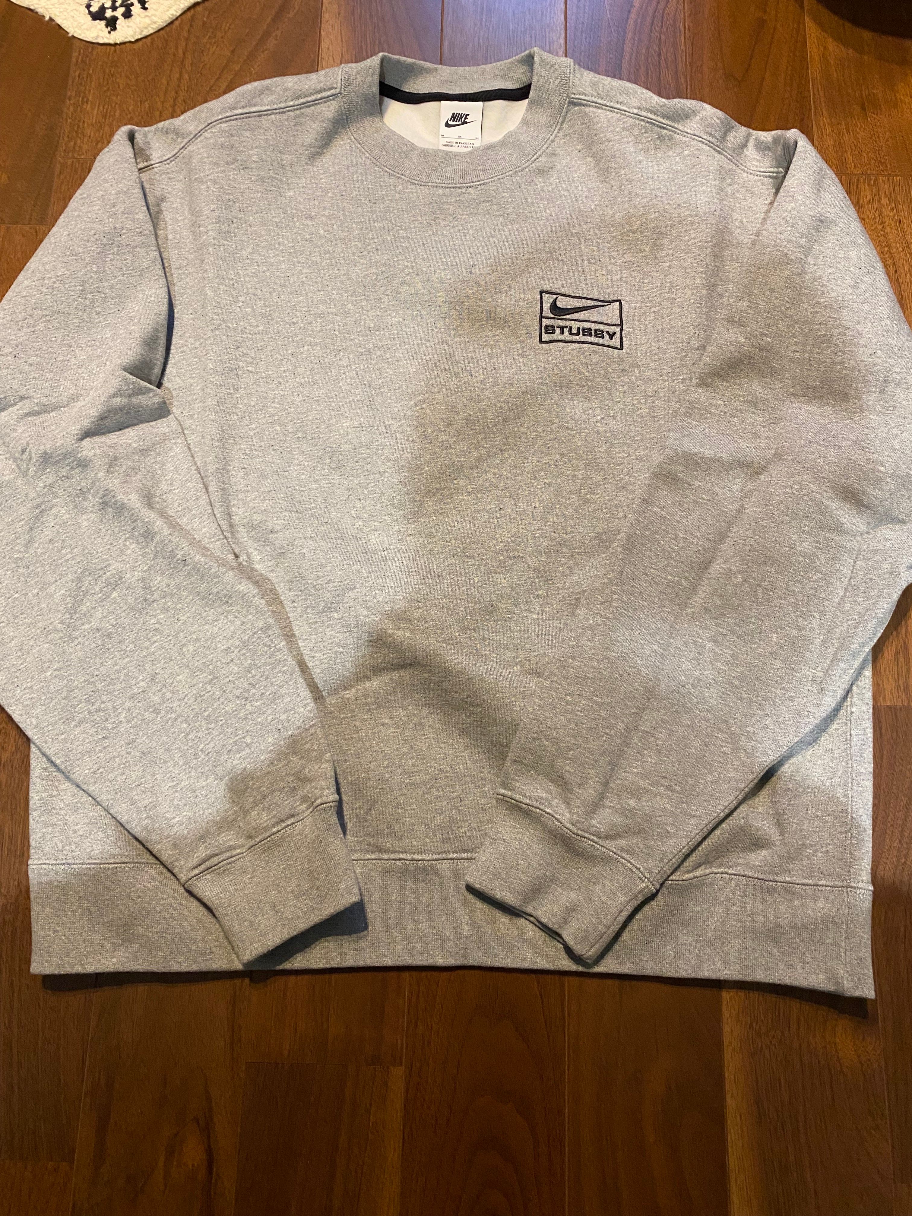 Stussy x Nike Fleece Crew (US Size) "Grey" DO9337-063