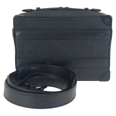 美品 LOUIS VUITTON ルイヴィトン モノグラム ハンドル ソフトトランク ブラック 黒 レザー ショルダーバッグ ハンドバッグ 2way 602680 【中古】