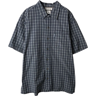 古着 コロンビア Columbia 半袖 コットン チェックシャツ ボックスシャツ メンズL相当/eaa638179